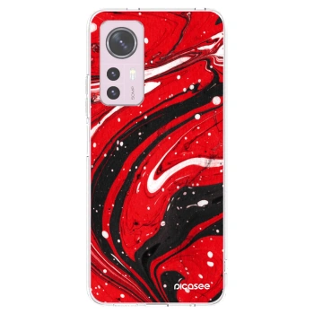 Picasee silikonska prozirna maskica za Xiaomi 12 - Red black