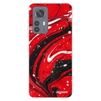 Picasee silikonska prozirna maskica za Xiaomi 12 Pro - Red black