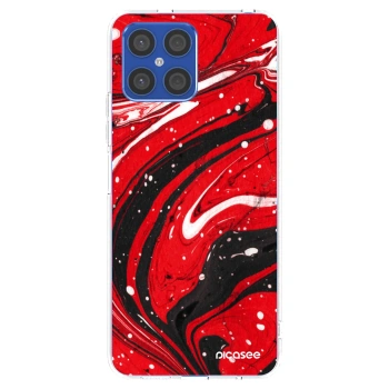 Picasee silikonska prozirna maskica za Honor X8 4G - Red black