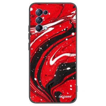 Picasee crna silikonska maskica za OPPO Reno 5 5G - Red black