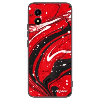 Picasee crna silikonska maskica za Vivo Y01 - Red black