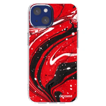 Picasee silikonska prozirna maskica za Apple iPhone 14 - Red black