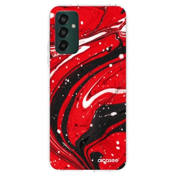 Picasee silikonska prozirna maskica za Samsung Galaxy M13 M135F - Red black
