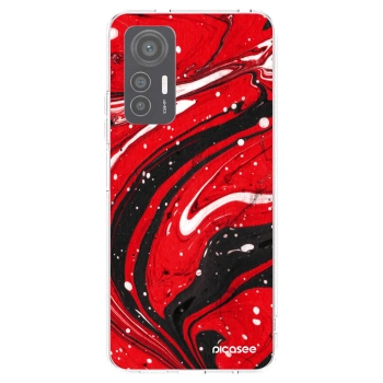 Picasee silikonska prozirna maskica za Xiaomi 12 Lite - Red black