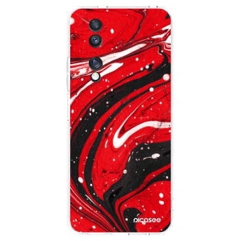 Picasee silikonska prozirna maskica za Honor 70 - Red black