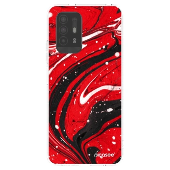 Picasee silikonska prozirna maskica za OPPO A94 5G - Red black