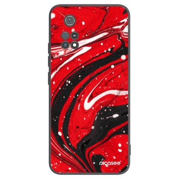 Picasee crna silikonska maskica za Xiaomi Poco M4 Pro - Red black