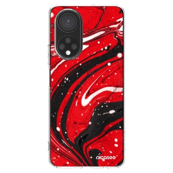 Picasee silikonska prozirna maskica za Honor X7 - Red black