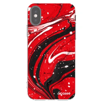 Picasee silikonska prozirna maskica za Apple iPhone X/XS - Red black