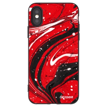 Picasee crna silikonska maskica za Apple iPhone X/XS - Red black