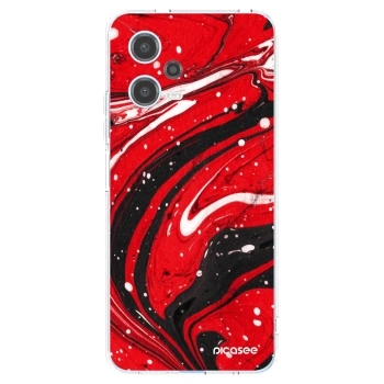 Picasee silikonska prozirna maskica za Xiaomi Redmi Note 12 5G - Red black