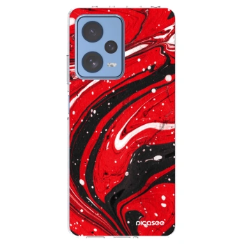 Picasee silikonska prozirna maskica za Xiaomi Redmi Note 12 Pro 5G - Red black