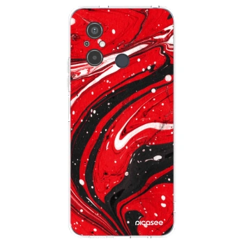 Picasee silikonska prozirna maskica za Xiaomi Redmi 12C - Red black