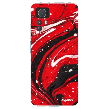 Picasee silikonska prozirna maskica za Xiaomi Redmi Note 12S - Red black