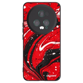 Picasee crna silikonska maskica za Honor Magic5 Pro - Red black