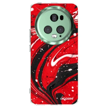 Picasee silikonska prozirna maskica za Honor Magic5 Pro - Red black