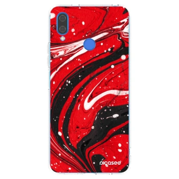 Picasee silikonska prozirna maskica za Huawei Nova 3 - Red black