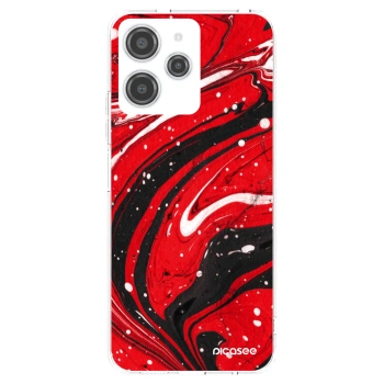 Picasee silikonska prozirna maskica za Xiaomi Redmi 12 4G - Red black