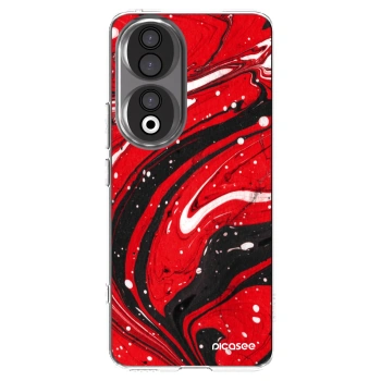 Picasee silikonska prozirna maskica za Honor 90 5G - Red black
