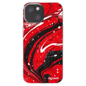 Picasee silikonska prozirna maskica za Apple iPhone 15 - Red black