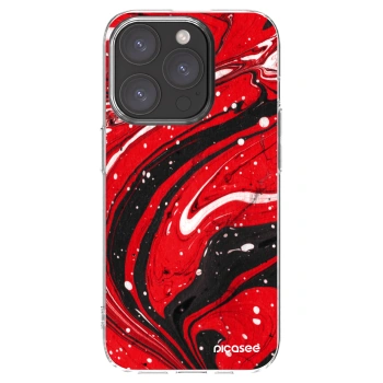 Picasee silikonska prozirna maskica za Apple iPhone 15 Pro - Red black