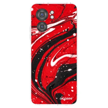 Picasee silikonska prozirna maskica za Motorola Edge 40 - Red black