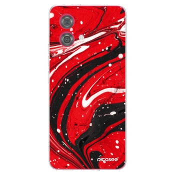 Picasee silikonska prozirna maskica za Motorola Moto G84 5G - Red black