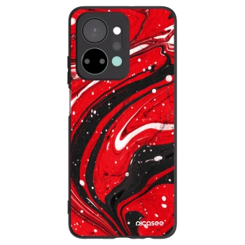 Picasee crna silikonska maskica za Honor X7a - Red black