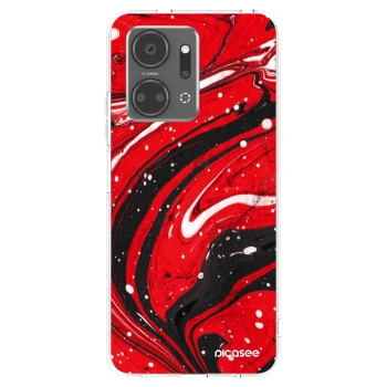 Picasee silikonska prozirna maskica za Honor X7a - Red black