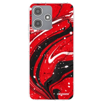 Picasee silikonska prozirna maskica za Xiaomi Redmi 12 5G - Red black
