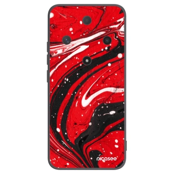 Picasee crna silikonska maskica za Honor Magic6 Lite 5G - Red black