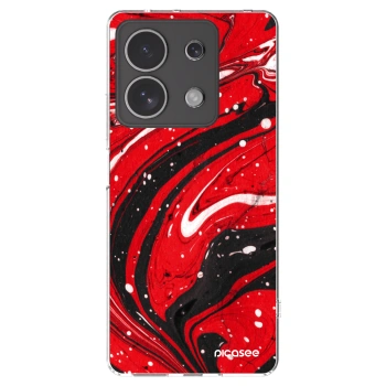 Picasee silikonska prozirna maskica za Xiaomi Redmi Note 13 4G - Red black