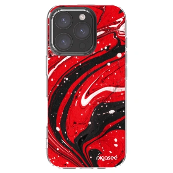 Picasee silikonska prozirna maskica za Apple iPhone 16 Pro - Red black