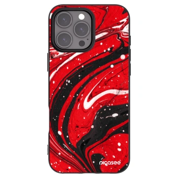 Picasee crna silikonska maskica za Apple iPhone 16 Pro Max - Red black