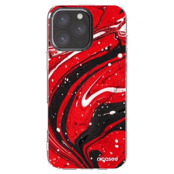 Picasee silikonska prozirna maskica za Apple iPhone 16 Pro Max - Red black