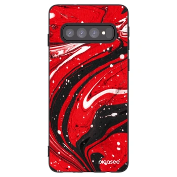 Picasee crna silikonska maskica za Samsung Galaxy S10 G973 - Red black
