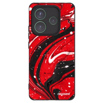 Picasee crna silikonska maskica za Xiaomi Redmi Note 14 5G - Red black