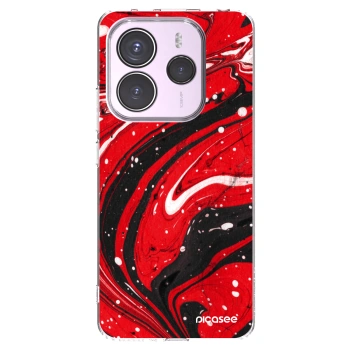 Picasee silikonska prozirna maskica za Xiaomi Redmi Note 14 5G - Red black