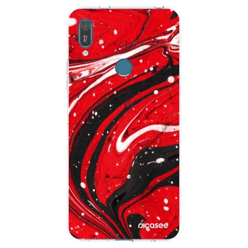 Picasee silikonska prozirna maskica za Huawei Y7 2019 - Red black