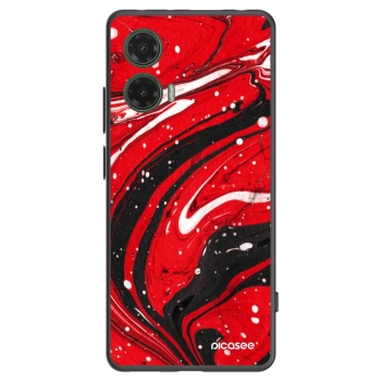 Picasee crna silikonska maskica za Motorola Moto G35 5G - Red black