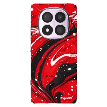 Picasee silikonska prozirna maskica za Xiaomi Redmi Note 14 Pro 4G - Red black