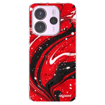 Picasee silikonska prozirna maskica za Xiaomi Redmi Note 14 4G - Red black