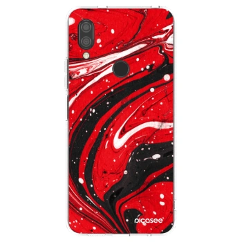 Picasee silikonska prozirna maskica za Xiaomi Redmi 7 - Red black