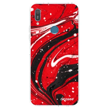 Picasee silikonska prozirna maskica za Huawei Y6 2019 - Red black