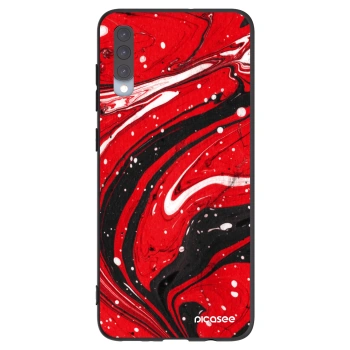 Picasee crna silikonska maskica za Samsung Galaxy A70 A705F - Red black