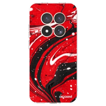 Picasee silikonska prozirna maskica za Xiaomi Redmi Note 15 Pro 4G - Red black