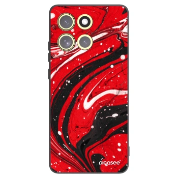 Picasee crna silikonska maskica za Motorola Moto G86 Power 5G - Red black
