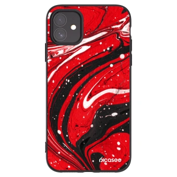 Picasee crna silikonska maskica za Apple iPhone 11 - Red black