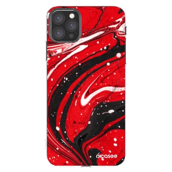 Picasee silikonska prozirna maskica za Apple iPhone 11 Pro Max - Red black