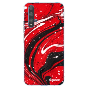 Picasee silikonska prozirna maskica za Huawei Nova 5T - Red black
